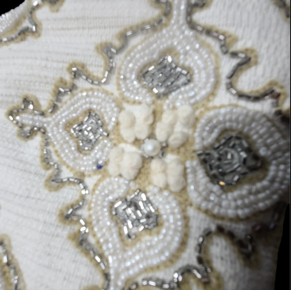 2 Rachel Zoe Old Hollywood Glam Luxury Beaded Faux Fur Christmas Stocking Set